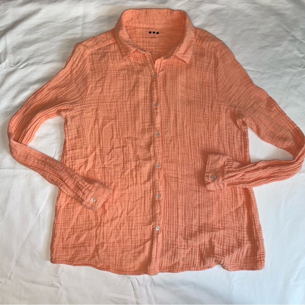 Three Dots Crinkle Button Down - image 3